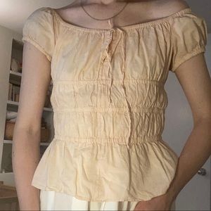 Vtg peach peasant top